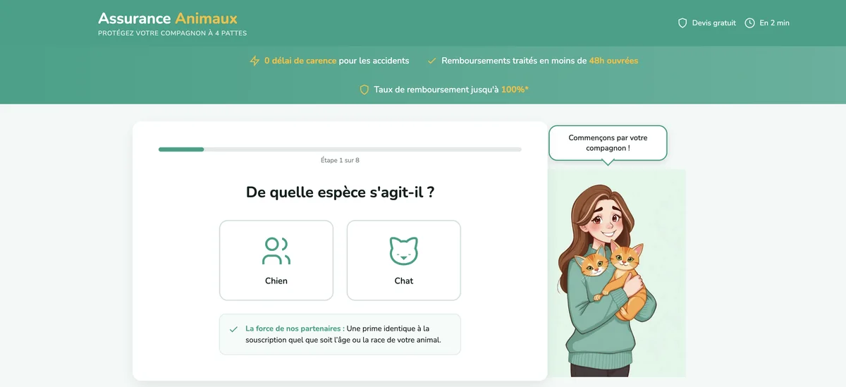 Aperçu du parcours Assurance Animaux