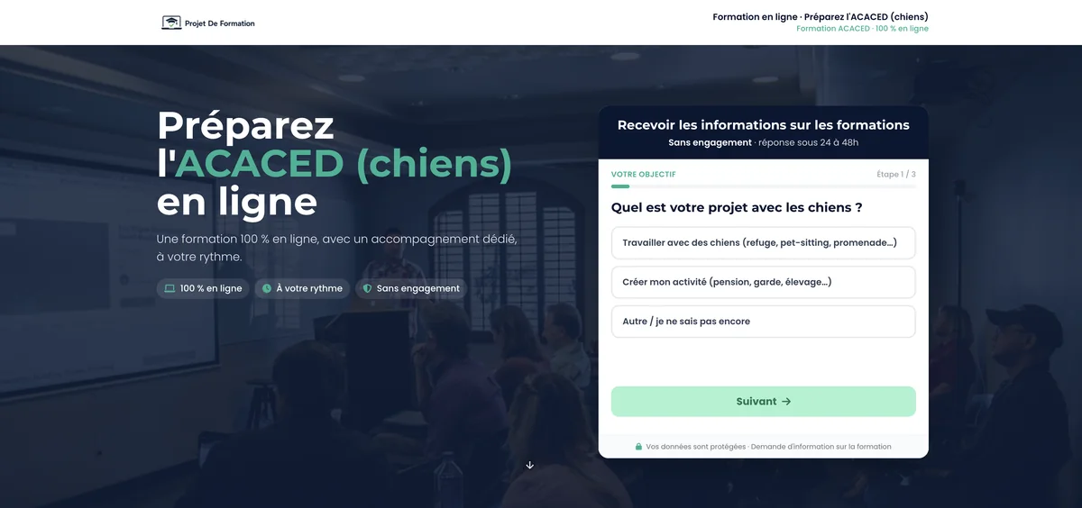 Aperçu du parcours Projet De Formation
