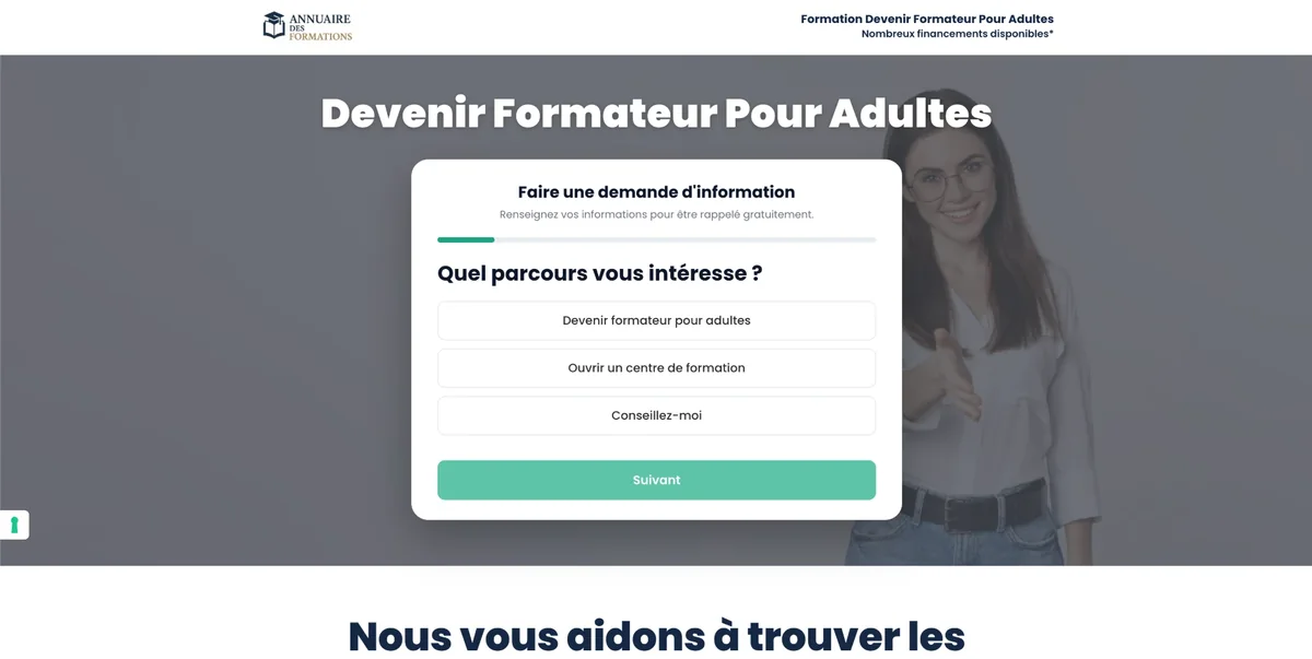 Aperçu du parcours Annuaire des Formations
