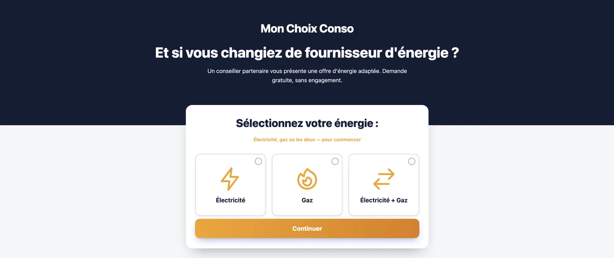 Aperçu du parcours Mon Choix Conso